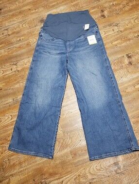 Levi Strauss Jean Maternity Wide-Leg  Stretch Panel - Blue Nwtags